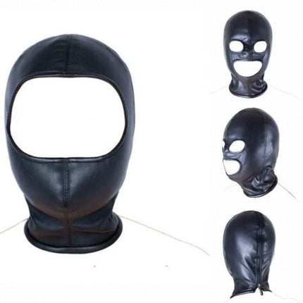 PU Leather Headgear Role Play Body Harness Breathable Open Eyes Nose Hood Slave BDSM Open Mouth Bondage Sex Toys Adult Party