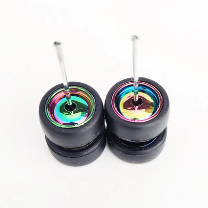 1/64 Mini Car Wheels 11mm Tires Tyres 1:64 Model Cars Rims Mirror Disc Claw Shape For Hot Wheel/Matchbox/Domeka