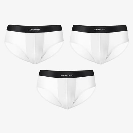 3pcs Ice Silk Men's Underwear Seamless Ultra-Thin Double-Layer Crotch Breathable Men's Briefs Mid-Waist Sexy & Light