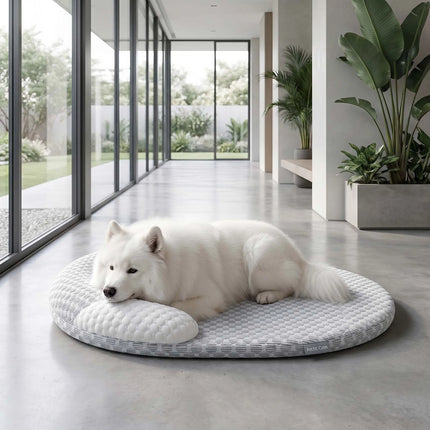 Summer Cooling Dog Bed Ice Silk Cat Mat Oval Breathable Pet Nest Bed Heat Dissipation Cooling Pad for Small Medium Large Dogs