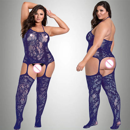 New Plus Size Bodystocking Bodysuits For Women Sexy Fishnet Lingerie Babydoll Dress Porno Underwear Mesh Stockings For Sex