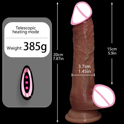 Rechargeable Big Dildo Vibrator for Women Silicone Dildos with Telescopic Swing Heating Remote Control Artificial Penis