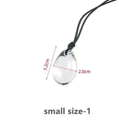 Small to Large Oval Beaded Anal Plug with Reinforced Rope Pull Ring - Transparent Glass Anal Trainer for BDSM Play and Personal