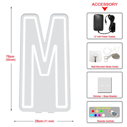 76cm Large Light up Letter Sign 26 Alphabet Stand up Lighting for Wedding Birthday Party Home Bar Decor