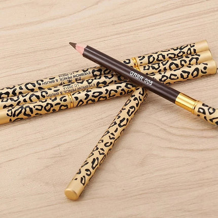 7 Colors Leopard Double Head Eyebrow Pencil Waterproof Long Lasting Brow Definer with Brush Natural Easy To Color Eye Makeup