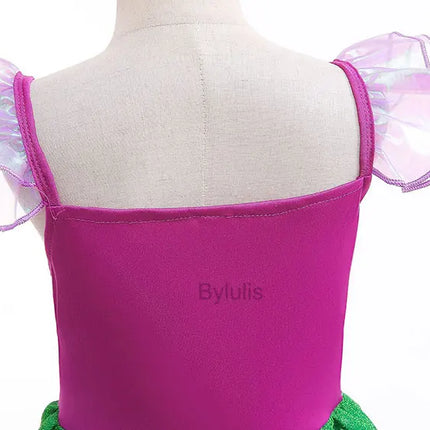 Fancy The Little Mermaid Costume Princess Ariel Mermaid Costume for Girls Ariel Carnival Halloween Costumes Party Dress Clothes
