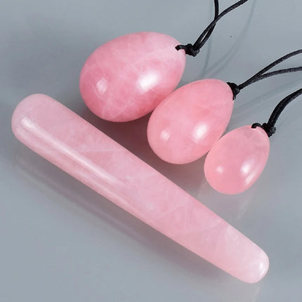 4Pcs Set Natural Jade Yoni Egg & Wand Women Kegel Exerciser Vaginal Muscles Tightening Ball Natural Crystal Jade Eggs