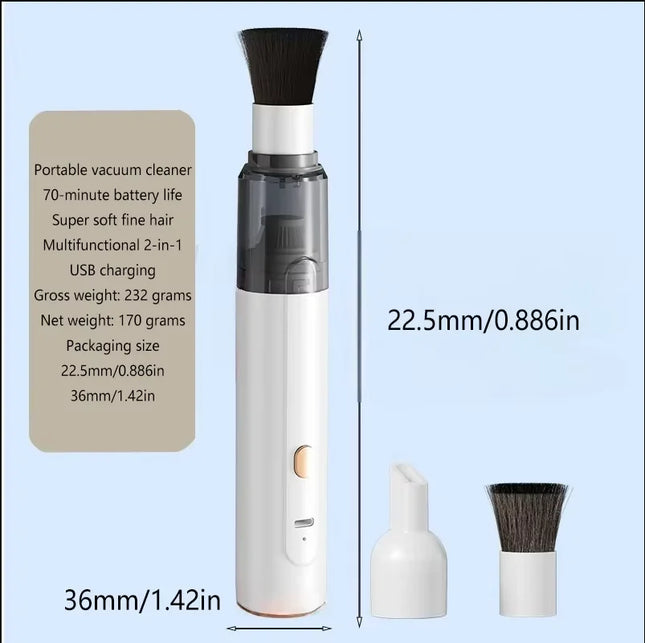 Portable Mini Handheld Vacuum Cleaner, 3-in-1 Suction/Blow/Water Absorption, Strong Suction for Car, Coffee Powder, Desktop Cleaning