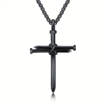 Summer Black Rhinestone Cross Jesus Pendant Choker Necklace for Women Punk Vintage Double Layers Chain 2026 Neck Boho Jewelry