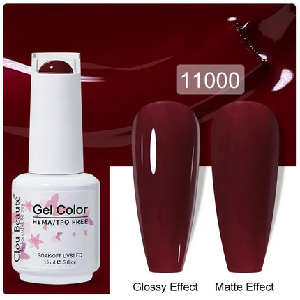 Clou Beaute 15ml Nail Gel Polish Vernis Semi Permanent UV LED Lamp Lakiery Hybrydowe Hema Free Red Nail Art Gel Lacquer Gel