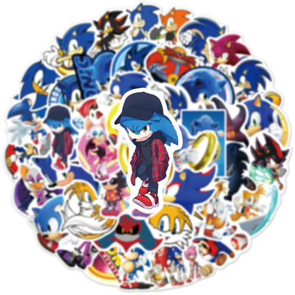 50/100Pcs Anime Sonic Game Stickers DIY Motorcycle Travel Luggage Guitar Skateboard Cool Cartoon Decal Sticker Kids Toy Gift