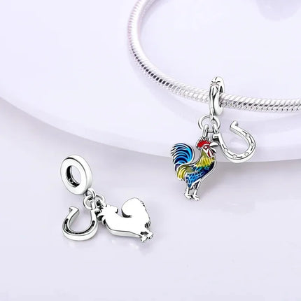 925 Sterling Silver Lion Rhino Charm Pendant Beads Fit Charms Silver 925 Original Bracelet for Women Jewelry Making Gift