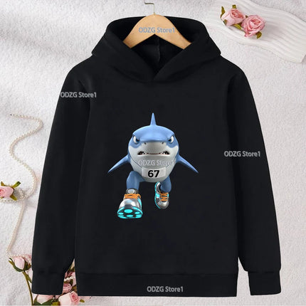 Autumn Winter Six Seven 67 Number Print Children's Hoodies Casual Fashion Boys Girls Long Sleeved Sweatshirt Warm Kids Pullovers