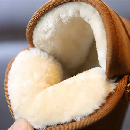 Children Snow Boots Winter Cute Warm Fashion Anti Slip Shoes Kids Boys Girls Leisure Thick Fur Platform Flat Short Boot Sneakers