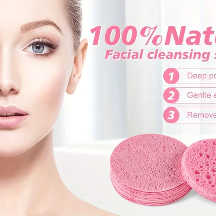 10PCS Compress Face Wash Puff Natural Wood Pulp Sponge Face Wash Puff Foaming Face Puff Cosmetic Puff Face Cleansing Sponge