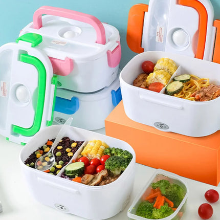 New Home 110V 220V Stainless Steel Electric Lunch Box Small Office Picnic Portable Lunch Box Insulation Lunch Box Food Container