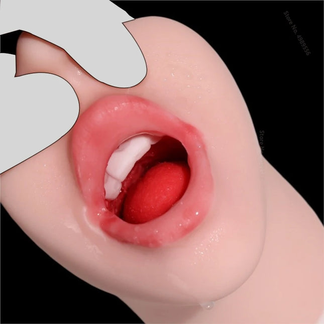 Realistic Woman Vagina Ass Anal Male Masturbator Deep Throat Pocket Pussy Sucking Cup Mouth Oral Sex Adult Toys for Men Sexshop