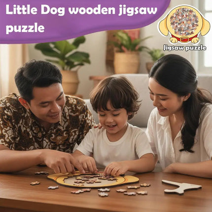135pcs Cute Dog and Bear Shape Wooden Puzzle Irregular Animal Stress-Relief Game Jigsaw Home Decor Puzzle Gifts For Pet lovers