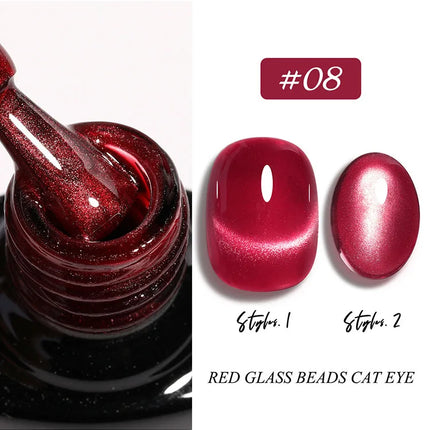 Cat Eye Enamel Ruby Glass Beads Nail Polish 9-Color Pop Cat Eye Enamel Solid Color Nail Polish Nail beauty Not Easy To Fade
