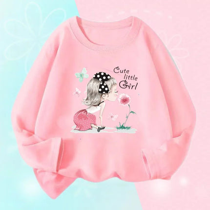 Soft Cotton Children's Cartoon T-Shirts Cute Pretty Bowknot Print Baby Long Sleeve T-Shirt For Boys Girls Tee