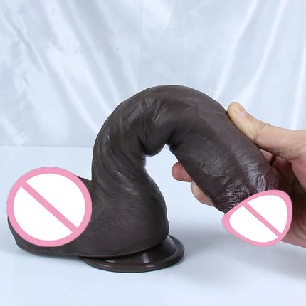 Five Sizes Realistic Dildo Huge Penis Coffee Phallus Long Soft Silicone Suction Cup Anal Sex Toys For Women Vagina Masturbator