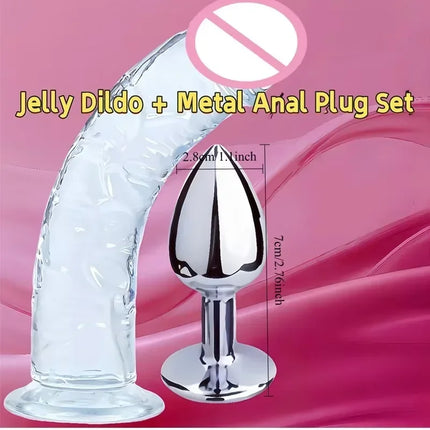 3pcs Anal Black Dildos Male Butt Plug Prostate Massager Stimulator for Women Vagina Big Penis with Suction Cup Adult Sex Toys