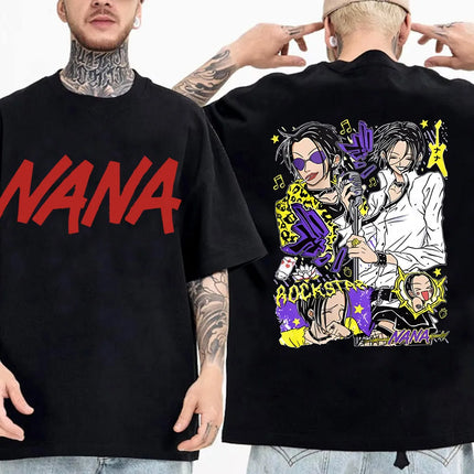 Anime Nana Osaki Printed Cartoon Anime T-Shirt Men's Short Sleeve Cotton High Quality Harajuku Streetwear Fashion Men's T-Shirt