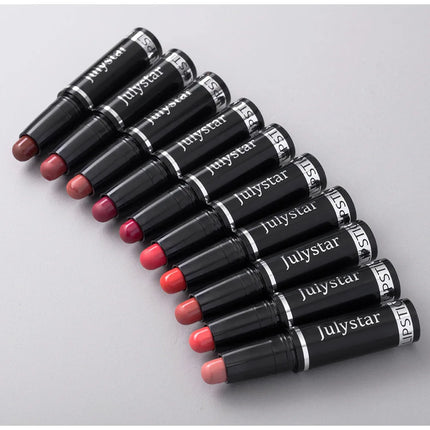 Julystar Nude Brown Matte Lipstick Pen Waterproof Lasting Non-Stick Cup Velvet Fruit Lipstick Lip Tint Pencil Makeup Lip Stain