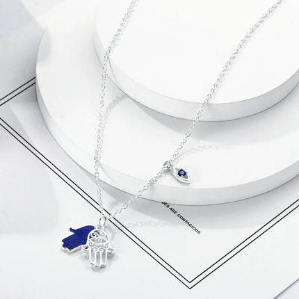 925 Sterling Silver Necklace Dreamcatcher Painting Plate Butterfly Necklace Fit Original Charms Fine Jewelry DIY Women Fashion