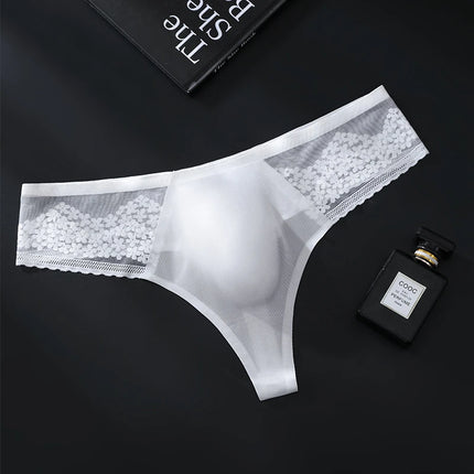 tanga hombre Seamless man thong lace mens lingеrie 3D convex bag Plus size men's underwear sexy for guys tangas hombres thongs