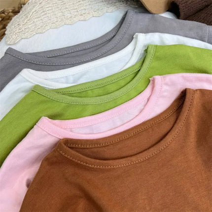 Baby Boys Basic Tee Long Sleeve T-shirts Pure Cotton Baby Girl Tops Kids T-shirt Cotton Spring Tee Shirts Baby Boy Clothes Tees