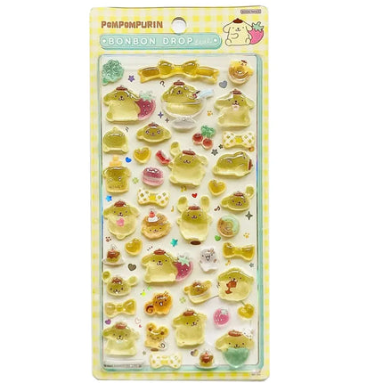 2026 New Sanrio Cartoon Cute 3D Crystal Relief Stickers DIY Notebook Sticker Party Stickers Kuromi My Melody Laptop Fridge Decor