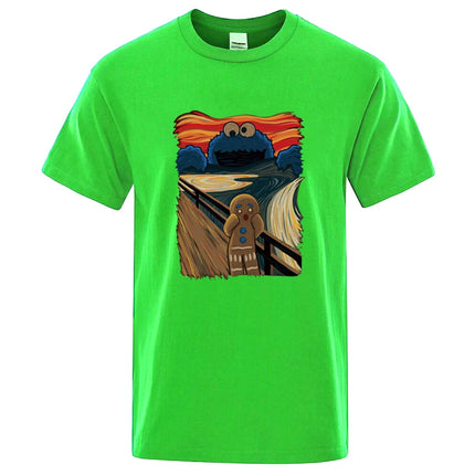 Men's Summer High-Quality T-Shirt 100% Cotton Short Sleeve Printed Casual Loose O-Neck Tee for Men