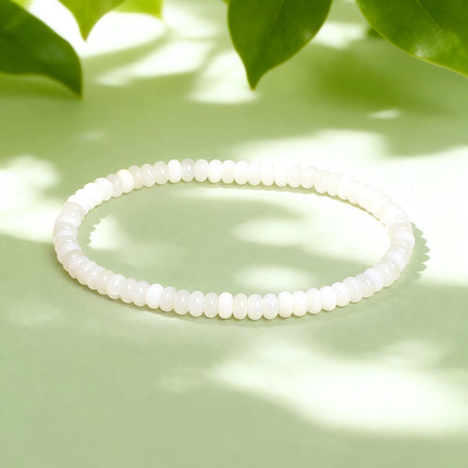 Natural Stone White Jade Abacus Bead Bracelet 4*2mm String for Positive Energy Healing Reiki Protection Good Luck Charm Jewelry