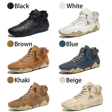 New Handmade Men Boots Design Sneakers Man Outdoor Casual Leather Men Sneakers Ankle Boots Trekking Fall Breathable Hot Sale