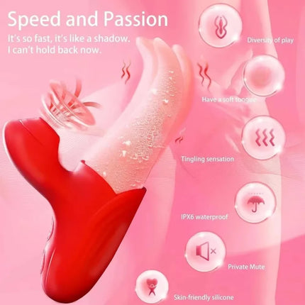 Powerful Tongue Vibrator Female Licking Clitoris Nipple Stimulator Sucking Vagina Massager Masturbation Sex Toys for Women 18+