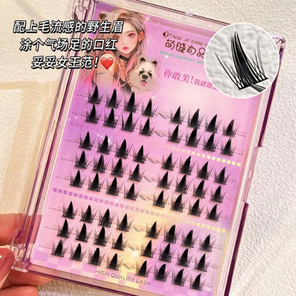 Mengjieshangpin Manga Lashes False Eyelashes Little Devil Comics Female Natural Slender Soft Thick Simulated Curly Eye Lashes