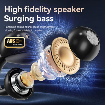 Wireless Ear Clip Earphones with Touch Screen 144 Languages AI Real Time Translation Headphones Smart Bluetooth 5.4 Earbuds