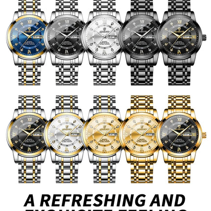 BINBOND Stainless Steel Quartz Wristwatch Top Brand Luxury Clock 3ATM Waterproof Business Men Watches Men Gifts Relojes