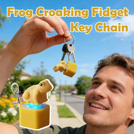 Hot Sale Voice-Activated Frog Keychain LED Light Up Stress Relief Fidget Toy  Press-to-Trigger Realistic Frog Calls Portable Key