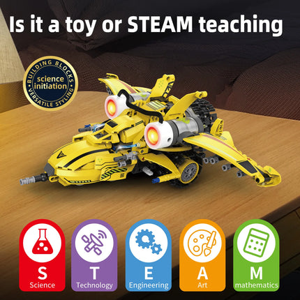 5-in-1 Programmable Robot Building Blocks Kit Remote/APP Control Digital Display Color Sensor STEM Toy for Kids Adults