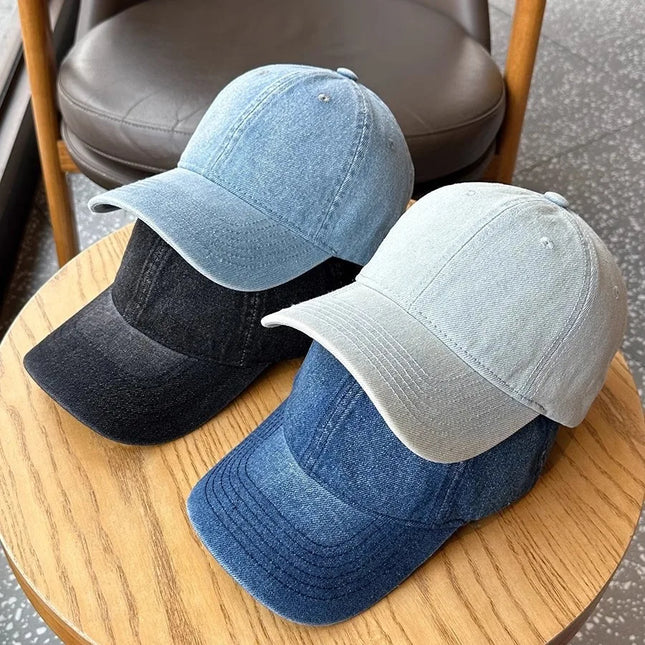 Baseball Cap Women Men Unisex Denim Washed Soft Top Sunshade Spring Summer Hats Retro Korean Solid Color Snapback Caps Female