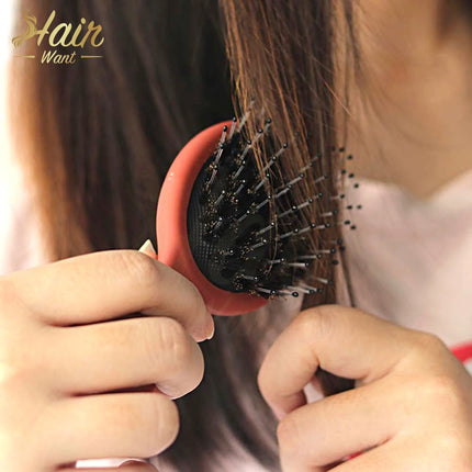 Hair Want Boar Bristles Hair Extension Brush with Nylon Travel Size Hair Brush Protable Mini Hair Brush for Pockets Purses