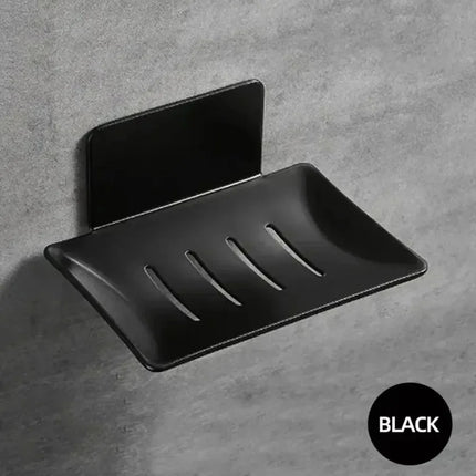 1pc  Black carbon steel soap box, non perforated wall mounted bathroom soap box, bathroom soap holder, soap storage rack
