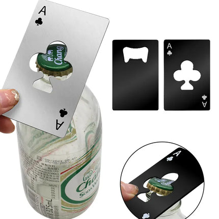 1PC Beer Bottle Picker Opener Poker Creative Pocket Metal Multifunction Credit Card Bottle Opener Black Peach A Stainless Steel