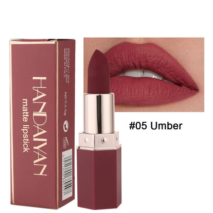 6 Colors Nude Matte Lipstick Waterproof Velvet Lipsticks Sexy Red Brown Pigments Makeup Long Lasting Profissional Lips Cosmetics