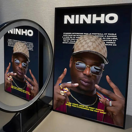French Singer Rapper N-ninho Poster High Quality Dorm Living Room Aesthetic Wall Decoration Painting Stickers Gift