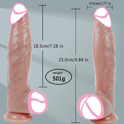 Liquid Silicone Dildo for Women Realistic Penis Adult Toy Soft Flexible Texture with Suction Cup Waterproof Pleasure Design