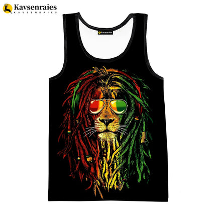 2023 New Fashion Bob Marley Tank Tops 3D Printed Graphic Polyester Sleeveless Shirts Men Hip Hop Harajuku Streetwear T-shirt