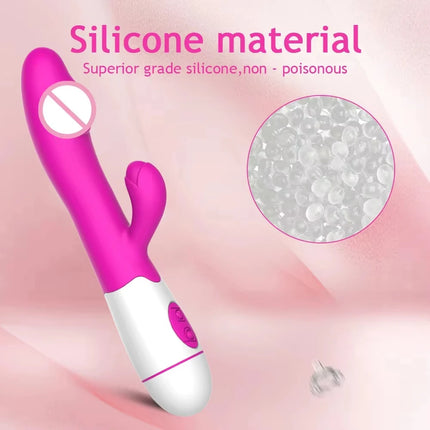Rabbit Vibrator for Women 30 Speed Rechargeable G Spot Clitoris Stimulator Dildo Vagina Female Masturbator Sex Toys for Aldult